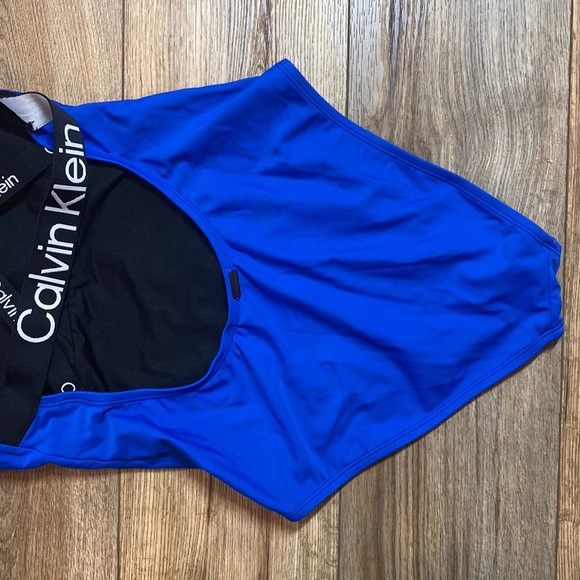 bright blue Calvin Klein one-piece swimsuit - Picture 5 of 7